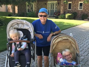 Joanne McDonagh with grandchildren Avery and Ella McDonagh after the 2021 Terry Fox run. SUBMITTED