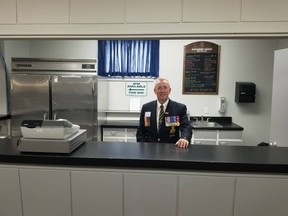 Dan Haverson, president of the Hanover Legion, sits behind the newly renovated bar at the legion. KEITH DEMPSEY