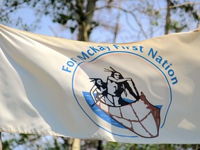A flag during Treaty Days at the Fort McKay First Nation on Saturday, June 22, 2019. Vincent McDermott/Fort McMurray Today/Postmedia Network