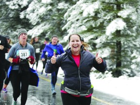 Suzi Skinner running the Melissa Half Marathon in Banff, in September 2018. (Supplied by Suzi Skinner)