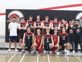 The St. Peter the Apostle Spartans are currently undefeated 5–0 in the senior boys volleyball season. Photo provided by St. Peter the Apostle Catholic High School.