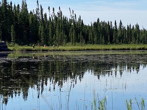 The NWMO and University of Guelph research teams conducting eDNA sampling earlier in 2021 in the Ignace area. SUBMITTED