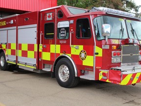 On Monday, Oct. 11, 2021, the Fort Saskatchwan RCMP and Fire Department were called to a structure fire at the Fort Saskatchewan Historical Site. Photo by Jennifer Hamilton / The Record