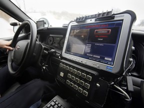 The Timmins Police Service's proposed $17.2 million budget for 2022 includes the installation of an Automated Licence Plate Recognition System (ALPRS) in one of its cruisers. The system is new technology for the Timmins Police Service but not new to Ontario policing. This photo shows a Quinte West OPP cruiser equipped with this device in January 2015.