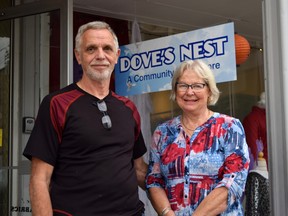 Dove’s Nest Thrift Store is open at its new location at 383 Main St. S. Pictured are new managers Leo and Yvonne Weverink. Dan Rolph