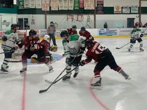 The Ripley Wolves took a 9-0 win at their home-opener game on Saturday, October 9, against the Creemore Coyotes. Hannah MacLeod/Lucknow Sentinel