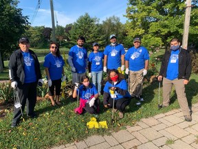Armed with face masks and appropriate tools for picking up refuse, the Ismaili CIVIC group from Kingston came out to help with the Gananoque Rotary Club’s efforts during the Watershed Clean-Up held on September 25.  
Supplied by Gananoque Rotary Club