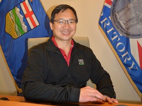 William Choy has been re-elected for his third four-year term as Mayor of Stony Plain. Photo by Kristine Jean/Postmedia.