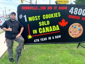 Sault Ste. Marie native Ryan DiTommaso celebrates a fourth consecutive year for most Smile Cookies sold at a Tim Hortons in Canada. SUPPLIED
