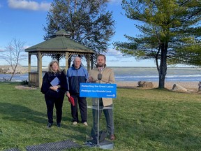 L-R: Lisa Thompson, Minister of Agriculture, Food and Rural Affairs of Ontario (MPP of Huron-Bruce), Donald Farrell, Project Manager and David Piccini, Minister of the Environment, Conservation and Parks (MPP of Northumberland - Peterborough South). SUBMITTED