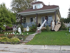 Nikki and Doug Hope are getting in the Halloween Spirit with spooky decorations at their home on Outram St. SUBMITTED