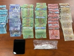 Cash and drugs found on a 31-year-old man in Sandy Bay. (supplied photo)