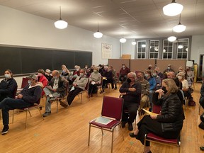 Dozens of people attend a special meeting to help the Rockport Recreation Hall as it faces financial troubles. Submitted photo.