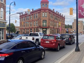 Traffic at the 10th Street and 2nd Avenue East intersection in downtown Owen Sound. DENIS LANGLOIS