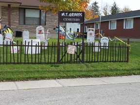 The home of Bill Peart and Kathy Holt, on Inglis Street (former Culbert residence) features a very realistic cemetery. SUBMITTED