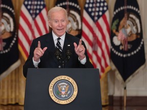 U.S. President Joe Biden delivers remarks about his proposed 'Build Back Better' social spending bill in the East Room of the White House on Thursday.