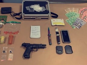 Using a search warrant on a Buffalo Street home on March 1 this year, Brantford Police officers seized drugs, money and weapons.