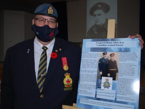 Cpl. Brian Kay, who was born and raised in the Owen Sound area, was one of seven veterans with ties to Grey-Bruce who were recognized Sunday afternoon during the Billy Bishop Museum's 21st annual Honouring Our Local Veterans ceremony at the Owen Sound Legion. DENIS LANGLOIS