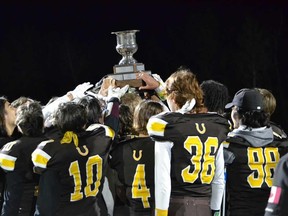 The Korah Colts picked up the senior high-school football city championship after a 27-15 win over the Superior Heights Steelhawks at Sergeant John Faught Fieldhouse on Friday night