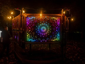 Artist Brandon Tyson's Mandala Magic is an art installation at the igNIGHT temporary public art exhibition. Scott McLean/Fort McMurray Today/Postmedia Network