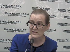 Teri Lynn Bougie lead the proceedings of the urban councillor candidate forum hosted by the Sherwood Park and District Chamber of Commerce on Wednesday, Oct. 6. Photo via Zoom livestream