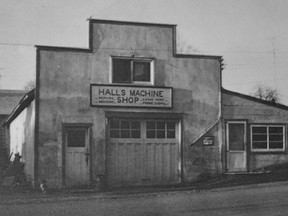 Chester Hall operated his Machine Shop on the south side corner of Spring and Colborne Streets in Norwood from 1952 until his retirement in 1975. This picture from 1958 also shows the adjoining apartment on the right side where he and his wife Fannie lived until their deaths in 1981 and 1990. Arson was the suspected cause of the fire that destroyed the building in 1991. SUBMITTED PHOTO