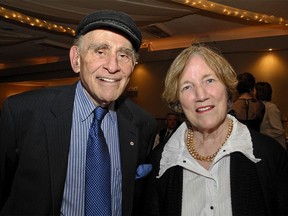 Iconic Canadian author and journalist Peter C. Newman, pictured here with fellow journalist Stevie Cameron, recently sat down with the Quinte Arts Council's Janet Jarrell to discuss his incredible journey and how and why he decided to settle in The Friendly City. GERRY FRAIBERG PHOTO