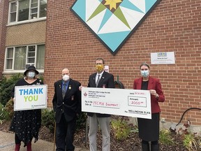 Pictured in front of QHC PECMH from left: Briar Boyce, senior development officer with the PECMH Foundation; Ron Hough, treasurer of the Wellington Elks; Randy Vincent, immediate past exalted ruler of the Wellington Elks and Shannon Coull, executive director of the PECMH Foundation. SUE VINCENT PHOTO