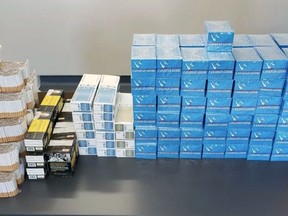 Brant OPP say they seized more than 247,000 unmarked cigarettes during two recent traffic stops. (Twitter: @OPP_West)