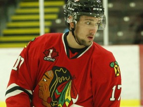Evan Boucher scored in the fourth round of the shootout to give the Brockville Braves a 2-1 win in Cornwall on Thursday night.
File photo/The Recorder and Times