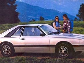 A photograph of the second-generation Capri, for the 1979 model year. The photo is from a Lincoln-Mercury brochure for what was being called Mercury's new "pony car".