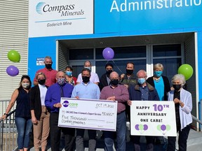 ONE CARE and Compass Minerals employees celebrated the tenth anniversary of the agency and raising essential funds to support operational costs of ONE CARE. Compass Minerals donated an additional $5,000 to help ensure ONE CARE can continue to provide care. Submitted