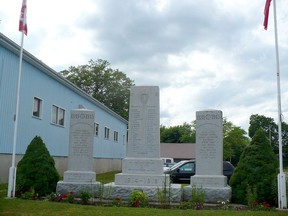 The Brussels, Morris and Grey Cenotaph beside Royal Canadian Legion Br. 218 on Turnberry Street, Brussels. Courtesy John P. Sargent