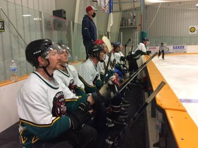 The South Stormont Firefighters team bench, at the Local Heroes Hockey Challenge.Handout/Cornwall Standard-Freeholder/Postmedia Network