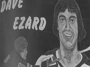 Cropped photo of the Dave Ezard tribute painting at the Cornwall Civic Complex.