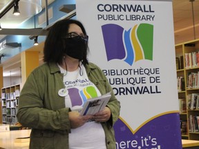 Cornwall Public Library board chair Jennifer Jarvis speaking at the launch of a new strategic plan, brand, and logo. Photo on Wednesday, October 20, 2021, in Cornwall, Ont. Todd Hambleton/Cornwall Standard-Freeholder/Postmedia Network