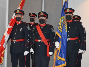 A bagpiper played in the colour party during the Change of Command ceremony on Friday October 22, 2021 in Cornwall, Ont. Shawna O'Neill/Cornwall Standard-Freeholder/Postmedia Network