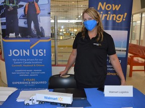 Lisa Dingemans, recruiting specialist with Walmart Fleet, saw a few promising future-employees at the Cornwall and Area Job Fair on Thursday October 21, 2021 in Cornwall, Ont. Shawna O'Neill/Cornwall Standard-Freeholder/Postmedia Network