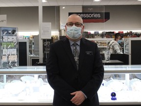 Winners store manager David Richards, near the jewelry counter at the grand opening celebration for the new store location. Photo on Tuesday, October 26, 2021, in Cornwall, Ont. Todd Hambleton/Cornwall Standard-Freeholder/Postmedia Network