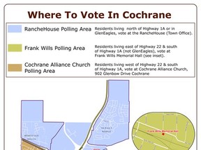 Cochranites need to vote at the polling station assigned to their area. Town of Cochrane