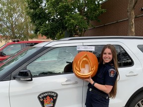 Teagan Knowles, fire safety educator with Brantford Fire, is urging residents to Go Flameless at Halloween this year. Flameless candles are safer and provide the same effect as regular candles. Knowles was at Scare in Square on Saturday handing out treats and providing safety tips. This week marks Fire Prevention Week and local fire departments are providing safety tips to residents through social media.