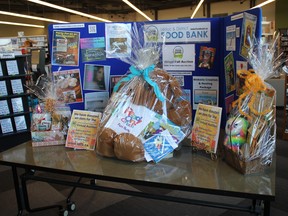 The Leduc Library’s Book Bear gift basket was one of 183 items donated by local businesses and organizations to the Leduc & District Food Bank’s recent virtual auction. (Ted Murphy)
