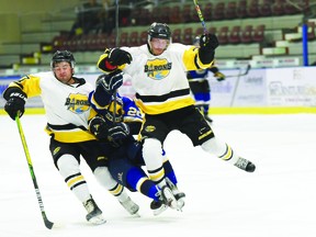 The Devon Barons defeated the Bonnyville Pontiacs 2-1 last weekend. (Photo credit: Game Ready Photography)