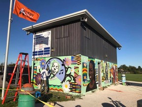 Professional artist and muralist Phillip Saunders spent two days at the Kincardine Davidson Centre, where he was creating a "dynamic and colourful" mural that celebrates Black Canadian heritage, history and contributions. The public was invited to watch as he worked on Tuesday, September 28 and Wednesday, September 29.