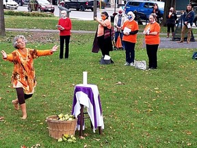 Debra Donaldson performs an interpretive Liturgical Dance at the National Day of Truth and Reconciliation Services held in Town Park in Gananoque on September 30. Supplied by Jennifer Palmer