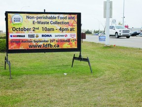 Non-profit groups like the Leduc & District Food Bank are taking advantage of the city's community billboard program to get their message out to the community. (Ted Murphy)