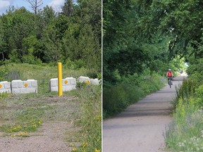 An example of an unfinished (left) portion of the Algonquin Trail located in Laurentian Valley and a completed, stone dusted portion of the trail in west-end Pembroke. Anthony Dixon