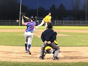 Pembroke A's pitcher Tommy Serran struck out six batters to pick up the win as the Pembroke A's blanked the Chapeau Expos 9-0 in the final game of the Ottawa Valley Men's Baseball League season at Riverside Park on Oct. 1.