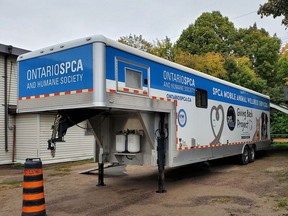 The Ontario SPCA and Humane Society's Mobile Animal Wellness Services Unit arrived in Pembroke Monday morning and will be stationed at the Pembroke Legion until Wednesday. In those three days, nearly 70 surgeries will be completed.