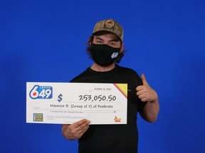 Maverick Bertrand and Corinne Tracey of Pembroke won second prize worth $253,050.50 in a June LOTTO 6/49 draw.